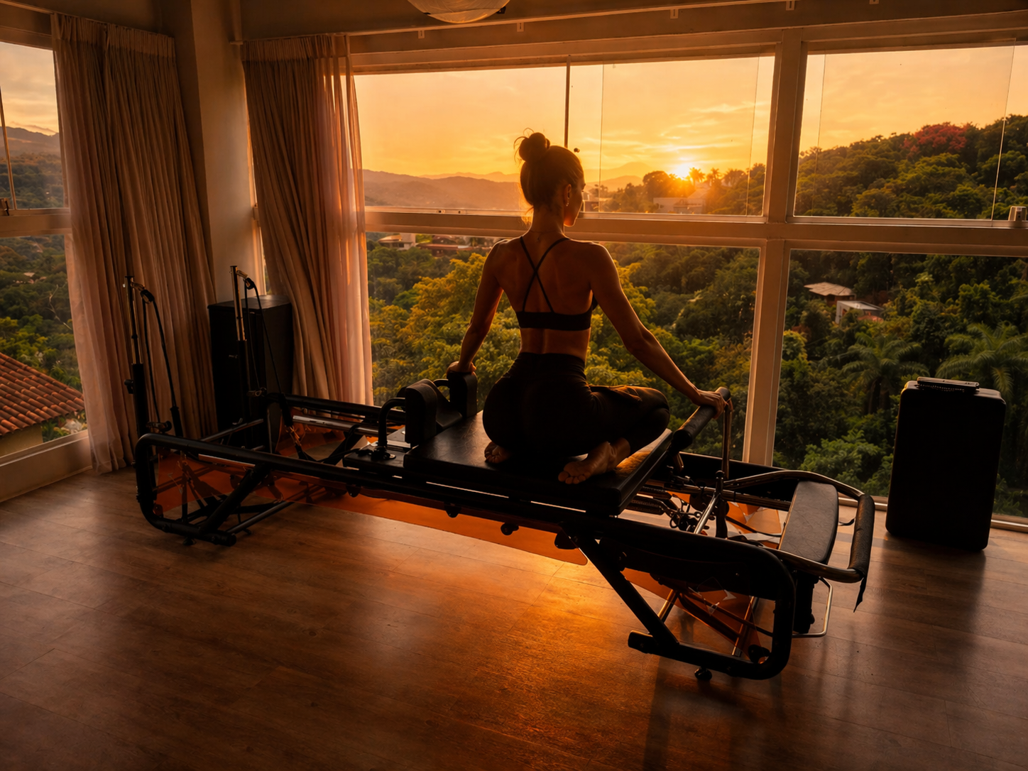 Pilates com vista para as montanhas na Fisiform